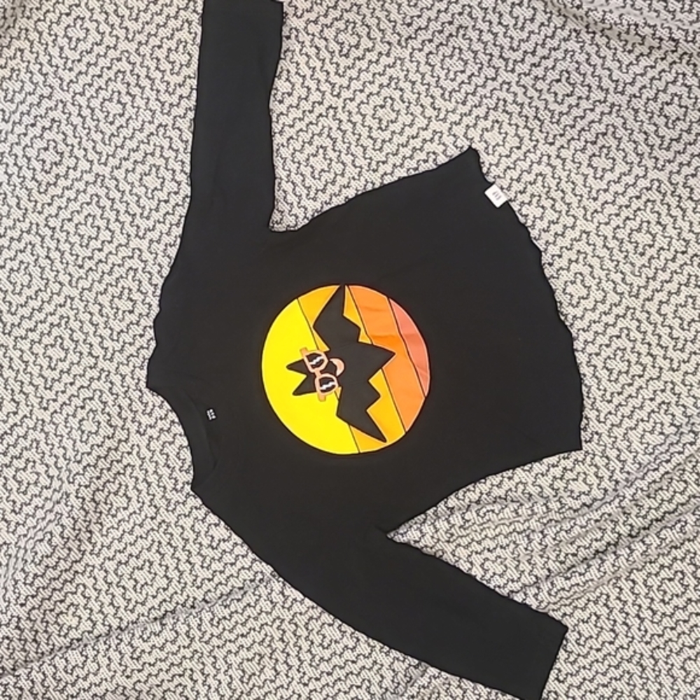 Gap Interactive Super Cool Bat Black Long Sleeve T-shirt Size 3